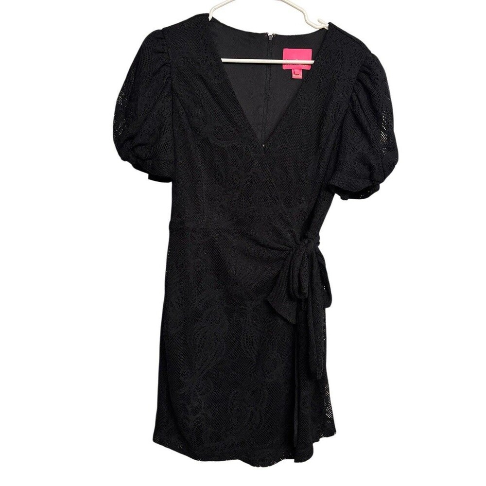 Lilly Pulitzer Black Lace Wrap Romper Dress - Picture 3 of 5